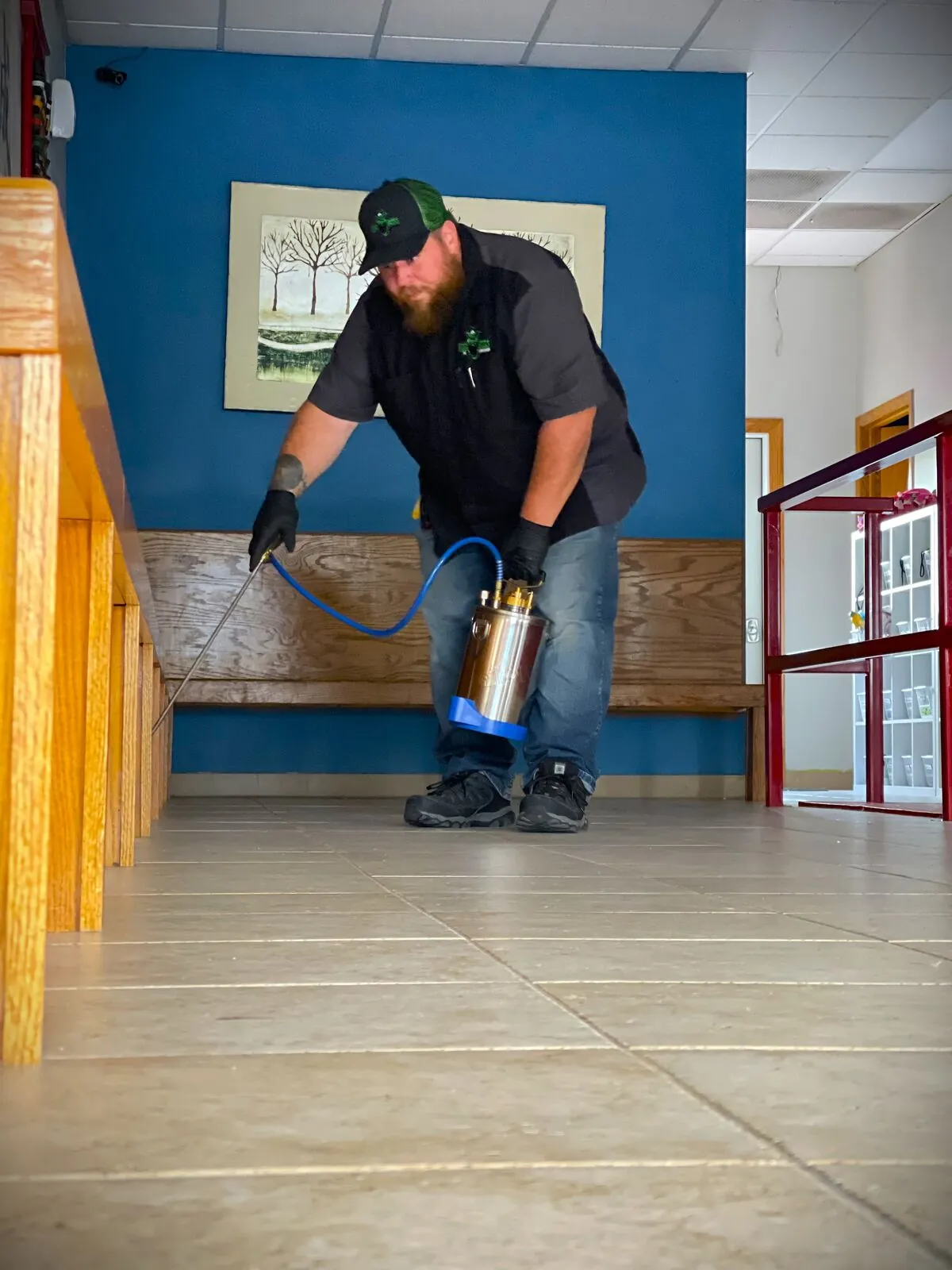 BugBoss treating the interior of a Northeast Wisconsin commercial building along the baseboards