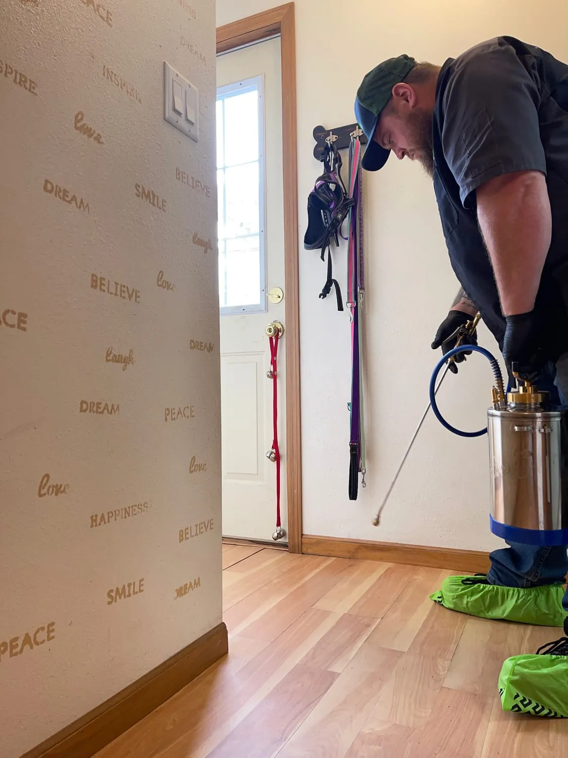 BugBoss interior perimeter treatment inside a Northeast Wisconsin home